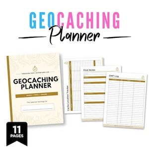 Geocachingloggbok | 11-sidig skattjaktsspårningspaket (digital nedladdning)