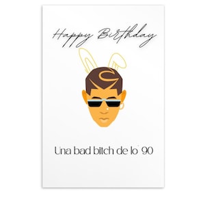 Tarjeta de cumpleaños feliz de Bad Bunny