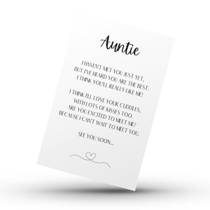 Tante à être carte | Tante à être | Bébé arrive bientôt | Annonce de bébé | Fichiers numériques