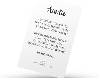 Auntie to be card| Auntie to be| Baby coming soon| Baby Announcement| Digital Files