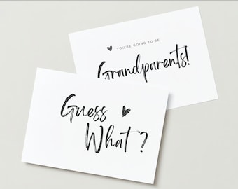 DIGITAL FILE: Guess What? Tell Family You're Pregnant! Going to be Grandparents Pregnancy Announcement Card