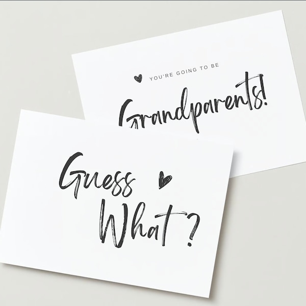 DIGITAL FILE: Guess What? Tell Family You're Pregnant! Going to be Grandparents Pregnancy Announcement Card