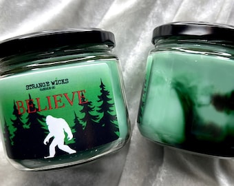Believe Bigfoot Candle