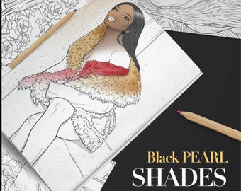 Black Coloring Book Etsy