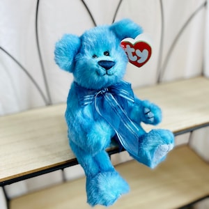 Vintage Azure the Blue Bear - Retired TY Attic Treasure