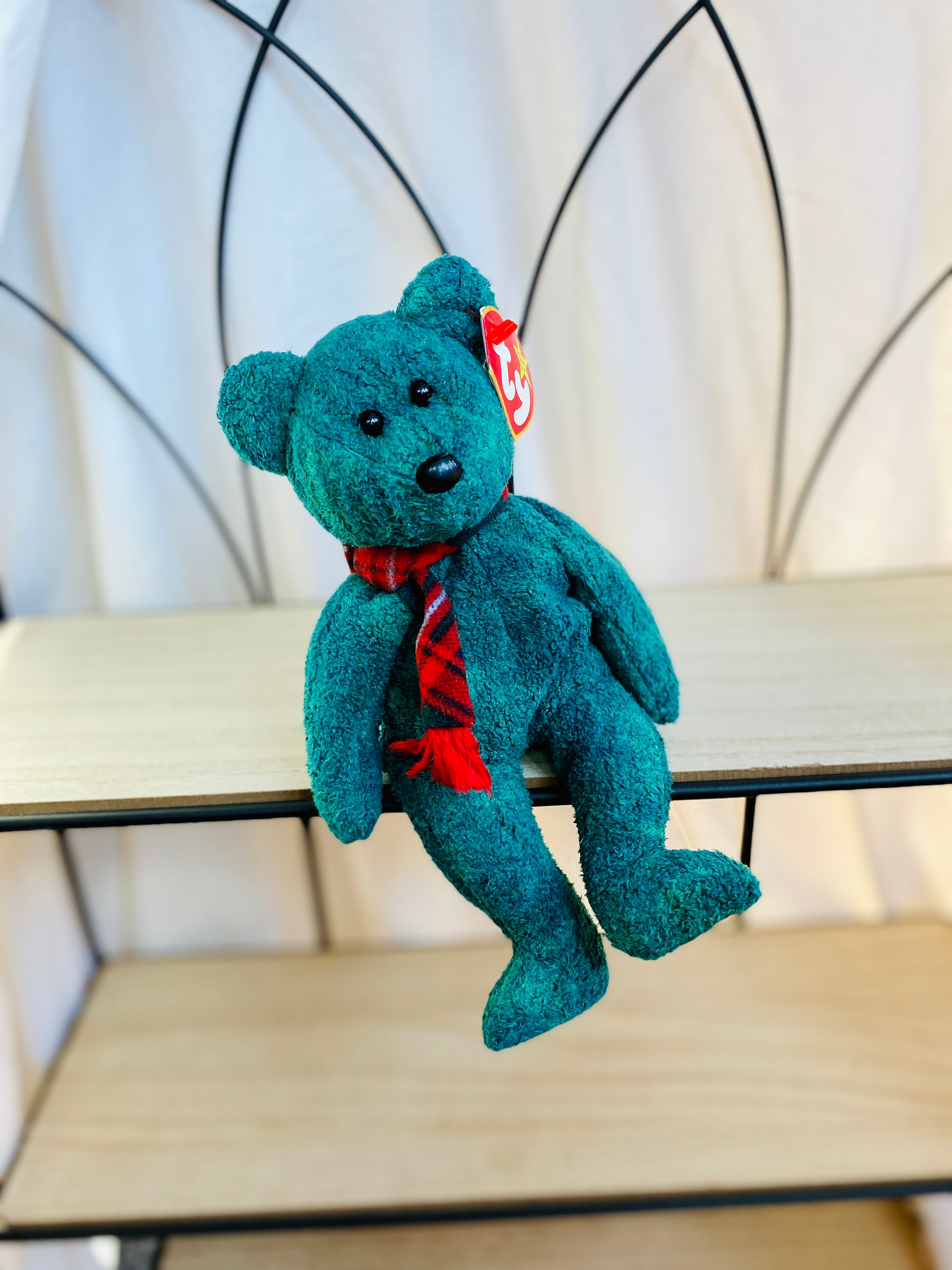 Vintage Wallace Bear - Retired Holiday Beanie Baby - Etsy