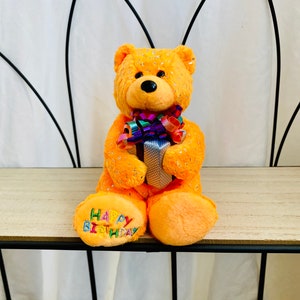 Urso de aniversário vintage - sem etiqueta - gorro aposentado para bebê