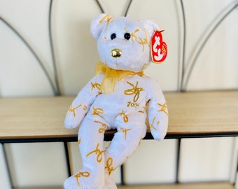 2004 Ty Beanie Baby Boy Light Blue Teddy Bear Stuffed Plush Animal Toy for sale online 