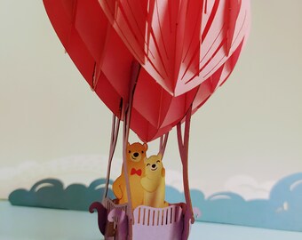 Carte 3d Anniversaire Teddy Bear Etsy