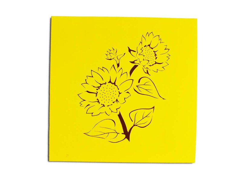 Pop Up Card Flower Personalized 3D Birthday Greeting Congratulation Valentine/'s Day Mother/'s Day Wedding Thank Sunflower