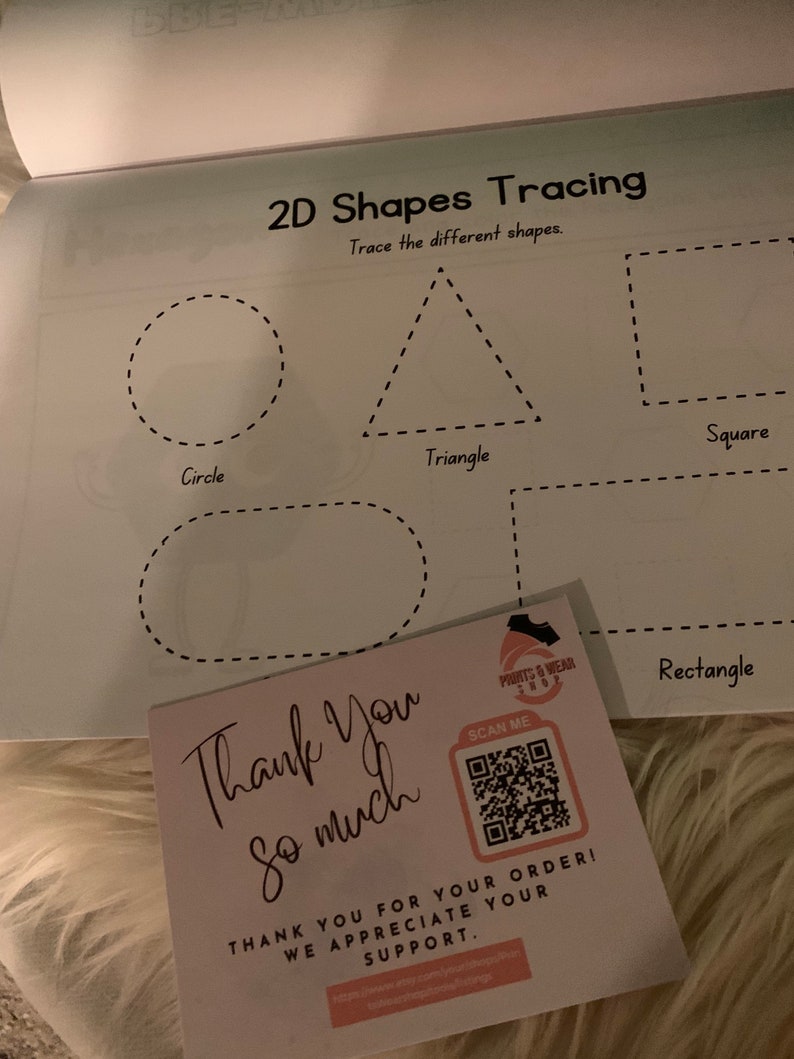 Tracing Pad With Your Kids Name and Numbers and Shapes - Etsy