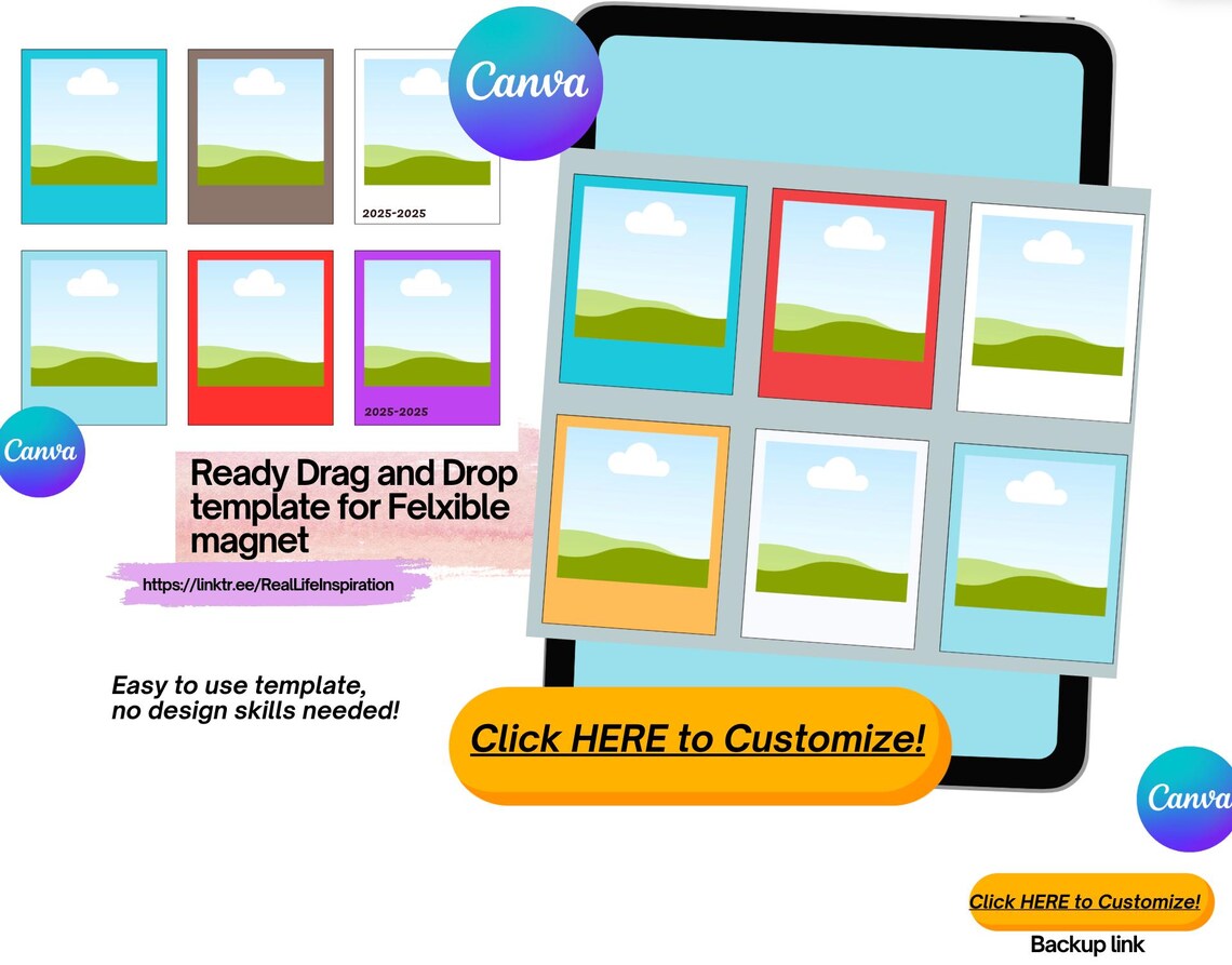 Editable Magnet Template Canva | Square Flexible Magnet Design ...