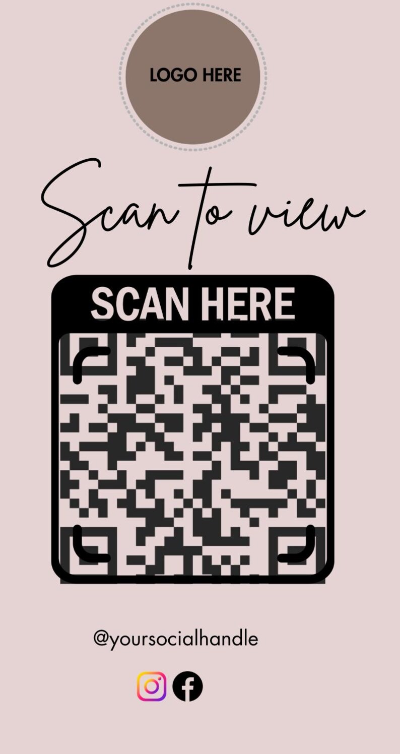 Custom Business QR Code | Social Media, Website, Menu (digital Download ...