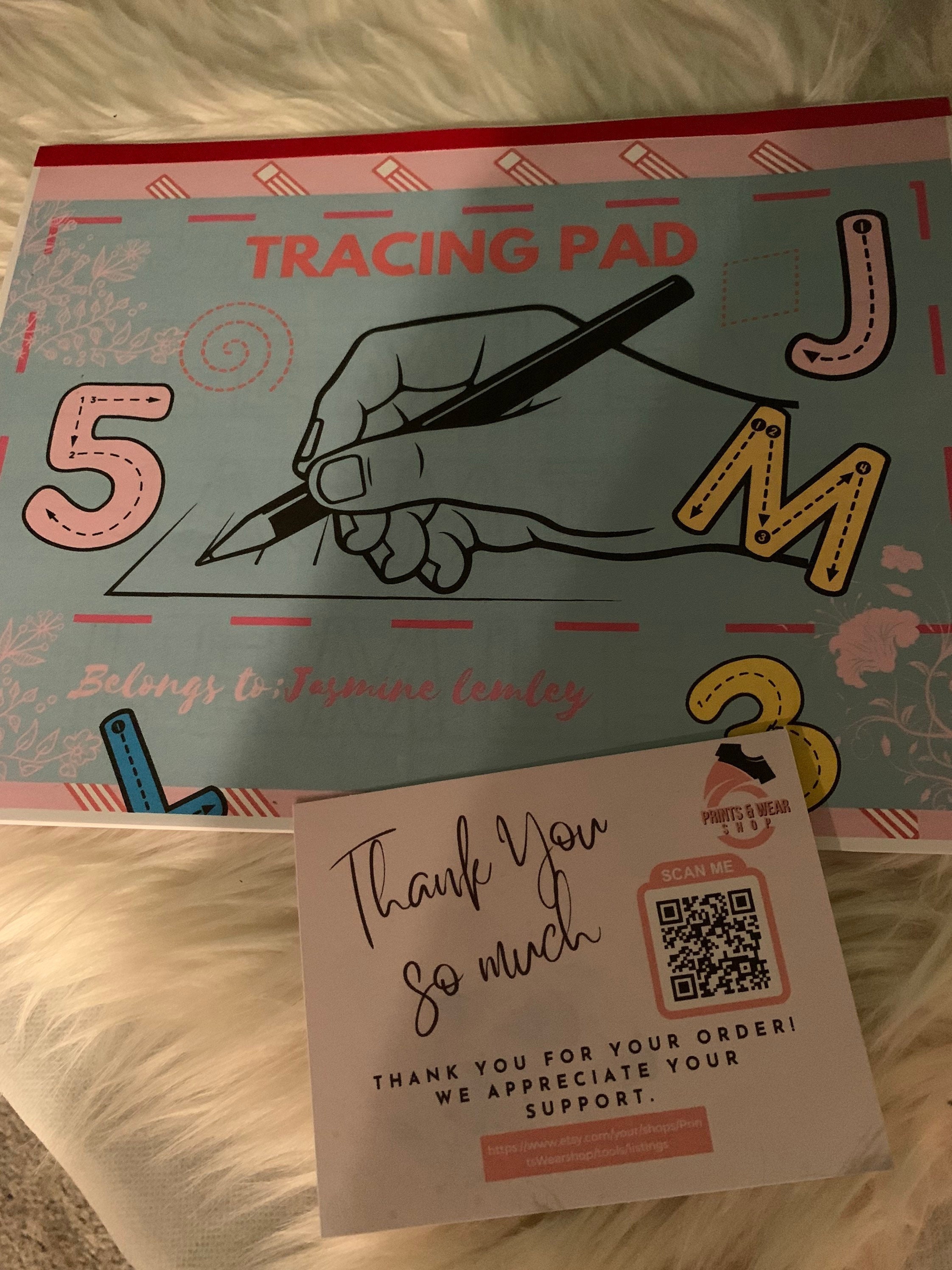 Tracing Pad With Your Kids Name and Numbers and Shapes - Etsy