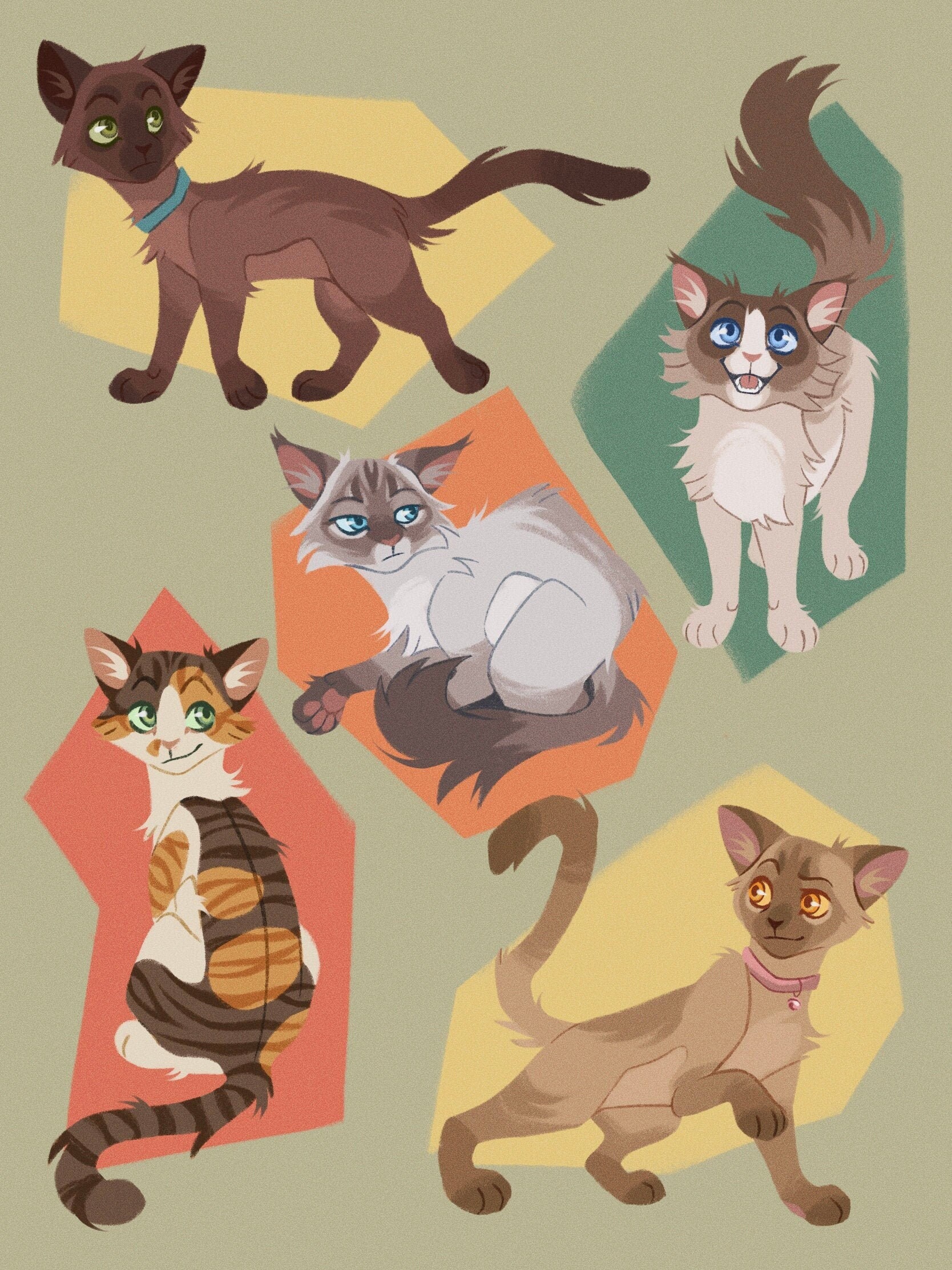 Thunder Clan Art Print Warrior Cats Cat Drawing Print on Premium Matte  Paper Graystripe Fireheart Ravenpaw Bluestar Tigerclaw Sandstorm 