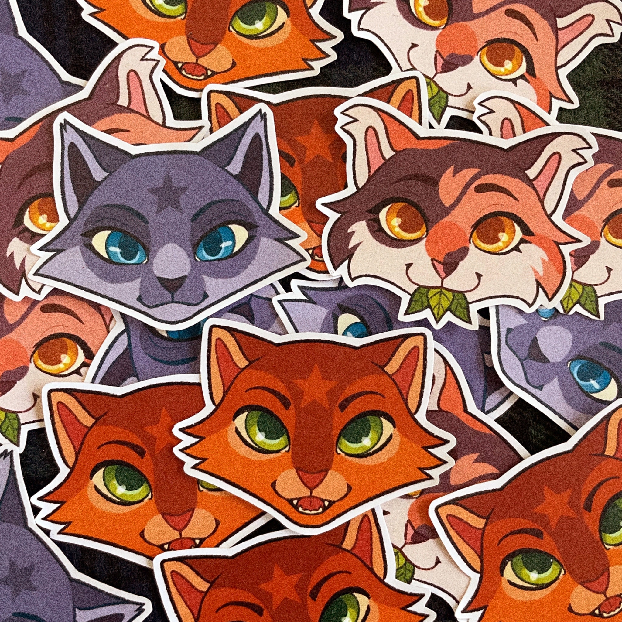 Cute Warrior Cats Sticker Set Bluestar Fireheart 