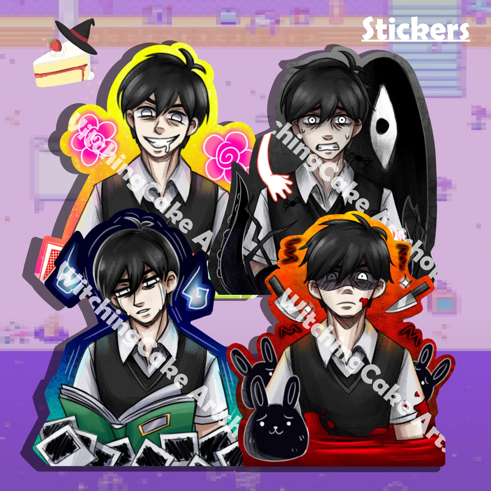 OMORI Emotions Set 1 Vinyl Stickers 