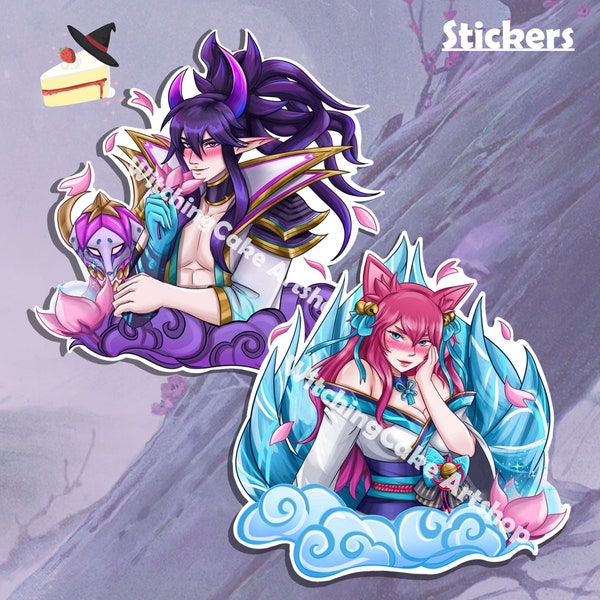 Spirit Blossom Blushing Ahri & Thresh - Vinyl Sticker