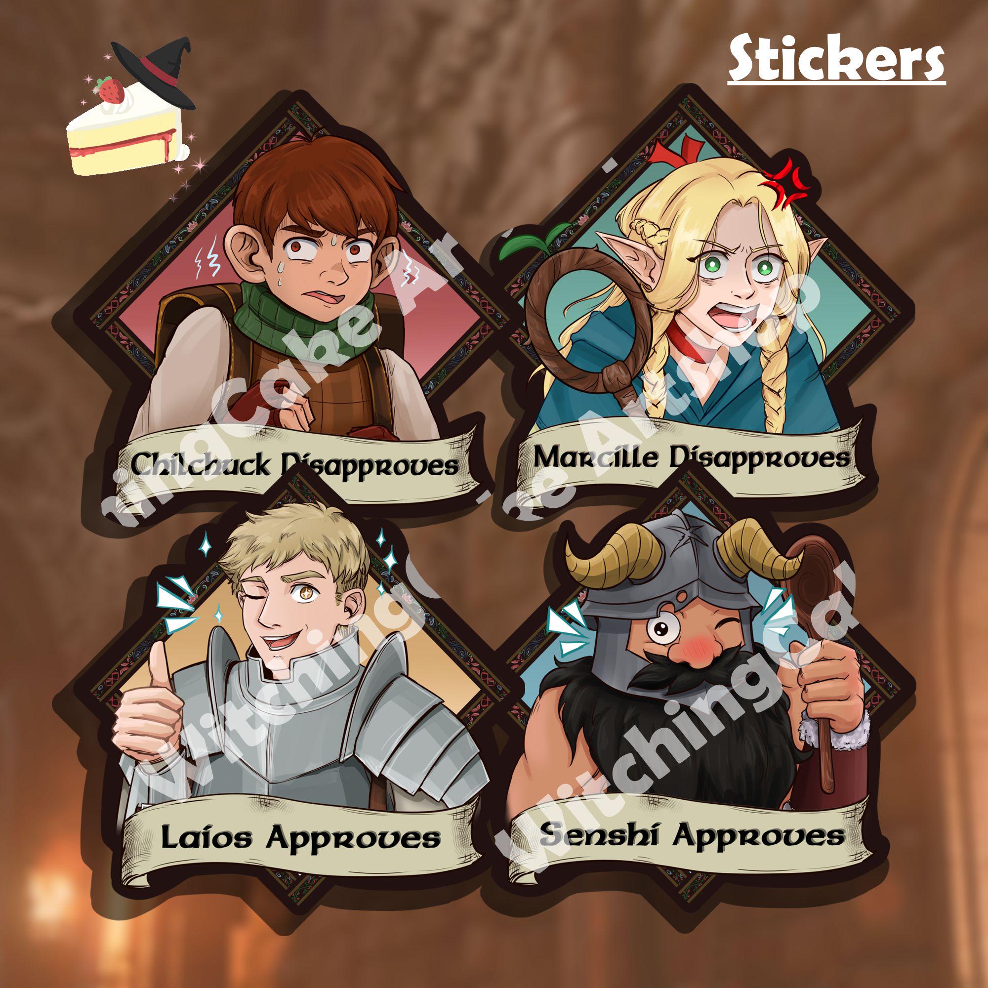 Disapprove Sticker Dungeon Meshi - Approve/disapprove Vinyl Stickers - Etsy