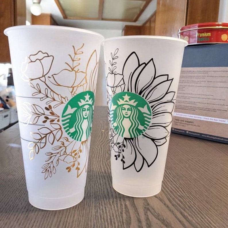 Download Sunflower & Flower Starbucks Wrap SVG . Flower Cold Cup ...