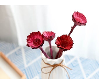 Gerbera séchée, fleur de soleil séchée, décoration de fleurs séchées, arrangement de fleurs séchées, décoration de la maison, dépenses naturelles réelles, ornements