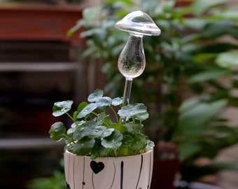 Glass Water Container,Watering Device,Glass Container For Watering,Mushroom shaped Container,Home Decor,Creative Container for DIY