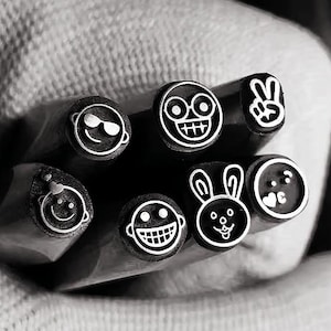 Smiley, Happy, Stencil Jewelry Metal, Leather Stamping Tools Bracelets DIY Hand Tools, Jewelry Making Gifts