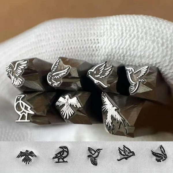 Bird Metal Stamp,Steel Punches Jewelry Metal, Leather Stamping Tools Bracelet DIY Craft Tool, Jewelry Making For Gift