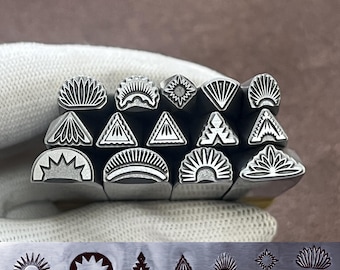 Iris/pijl/Indiaas geïnspireerde driehoek Stalen stoten Sieraden Metaal, leer Stempelen Gereedschap Armband DIY Craft Tool, sieraden maken voor cadeau