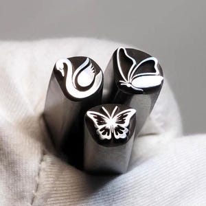 Butterfly/Swan Steel Punches Jewelry Metal, Leather Stamping Tools Bracelet DIY Craft Tool, Marking Stamp, Jewelry Making For Gift