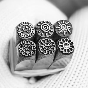 Sun ,sunshine,smile face,sun flower, Steel Punches Jewelry Metal, Leather Stamping Tools Bracelet DIY Craft Tool, Jewelry Making For Gift