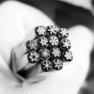 Snow,snow flower,snowflake,texture,Steel Punches Jewelry Metal, Leather Stamping Tools Bracelet DIY Craft Tool, Jewelry Making For Gift