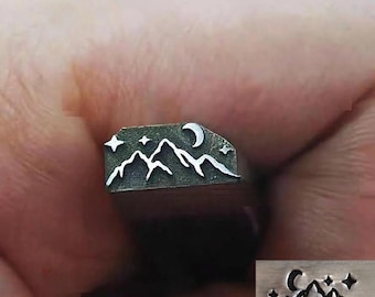 Bergen/maan/stertextuur Staal Ponsen Sieraden Metaal, leer Stempelen Gereedschap Armband DIY Craft Tool, sieraden maken voor cadeau