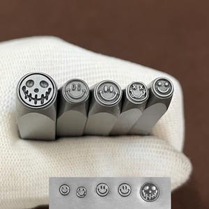 Smiley face Steel Punches Jewelry Metal, Leather Stamping Tools Bracelet DIY Craft Tool, Jewelry Making For Gift