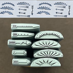 Arrow/feather/texture Indian style Steel Punches Jewelry Metal, Leather Stamping Tools Bracelet DIY Craft Tool, Jewelry Making For Gift