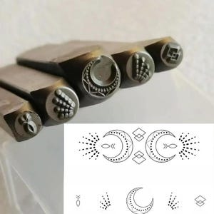 5 stks mooie cartoon zonlicht zon maan diamant ponsen set sieraden metaal, leer stempelen gereedschap armband diy craft tool, sieraden maken;
