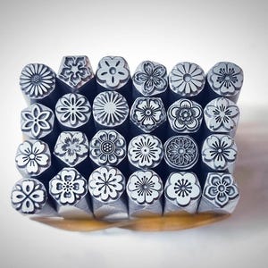 7mm Sakura/lotus/rose/flowers Cartoon Steel Punches Jewelry Metal, Leather Stamping Tools Bracelet DIY Craft Tool, Jewelry Making For Gift
