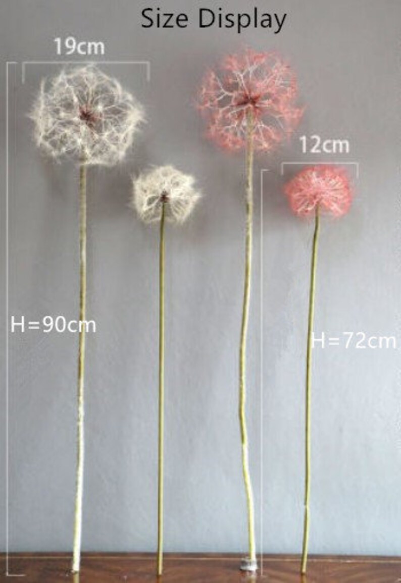 Big Real Touch Faux Artificial flowers silk flowers Dandelion Etsy