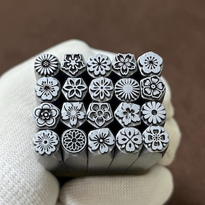7mm Sakura/lotus/rose/flowers Cartoon Steel Punches Jewelry Metal, Leather Stamping Tools Bracelet DIY Craft Tool, Jewelry Making For Gift