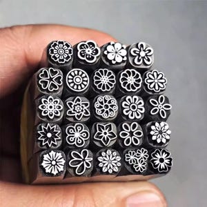 5mm Sakura/lotus/rose/flowers Cartoon Steel Punches Jewelry Metal, Leather Stamping Tools Bracelet DIY Craft Tool, Jewelry Making For Gift