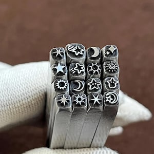 3mm Sun/Moon/Star Steel Punches Jewelry Metal, Leather Stamping Tools Bracelet DIY Craft Tool, Jewelry Making For Gift