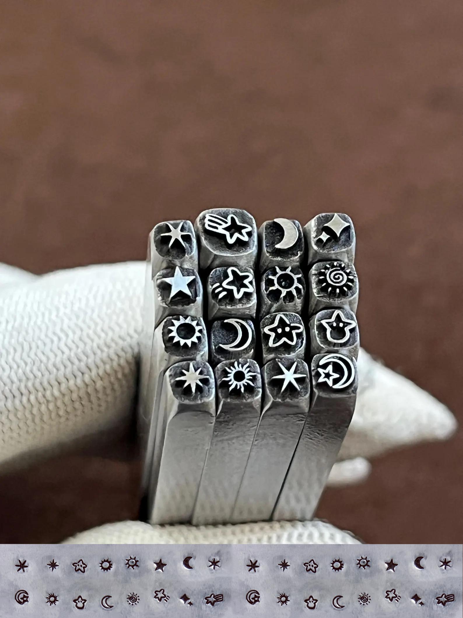 3 mm Zon/Maan/Ster Staal Ponsen Sieraden Metaal, leer Stempelen Gereedschap Armband DIY Craft Tool, sieraden maken voor cadeau