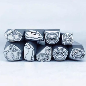 Lucky Cat/bunny/flowers Cartoon Steel Punches Jewelry Metal, Leather Stamping Tools Bracelet DIY Craft Tool, Jewelry Making For Gift