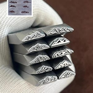 Punzones de acero con textura de montaña para joyería, metal, herramientas de estampado de cuero, pulseras, manualidades, fabricación de joyas para regalo.