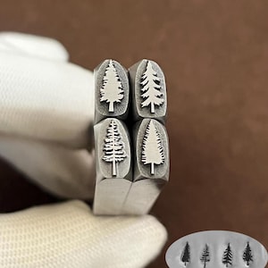 Pine tree Steel Punches Jewelry Metal, Leather Stamping Tools Bracelet DIY Craft Tool, Jewelry Making For Gift