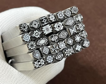 Iris/Pil/Indiskinspirerade triangelformade stålstansar Smyckemetall, Läderstämplingsverktyg Armband DIY-hantverksverktyg, Smyckestillverkning för present