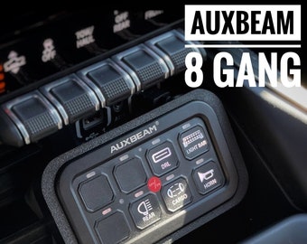 Ram 1500 Easy Install, No-Drill Switch Panel - Compatible with 5th Generation (2019 - Current) - Auxbeam 8 Gang Switches - Made in the USA