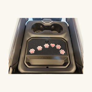 Ram 1500 Center Console Organizer Tray, Cat Paw Print Lid, Hidden Storage (2019-2026)