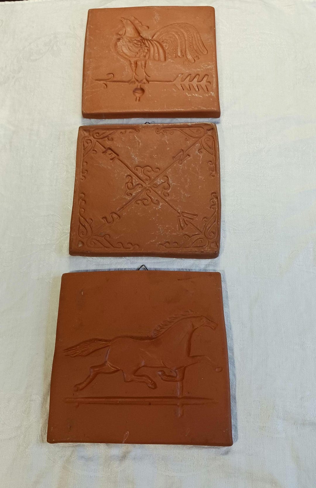 Primitive Tile Primitive-american Folk Art Tiles. Weathervane Theme Made in USA Wall ...