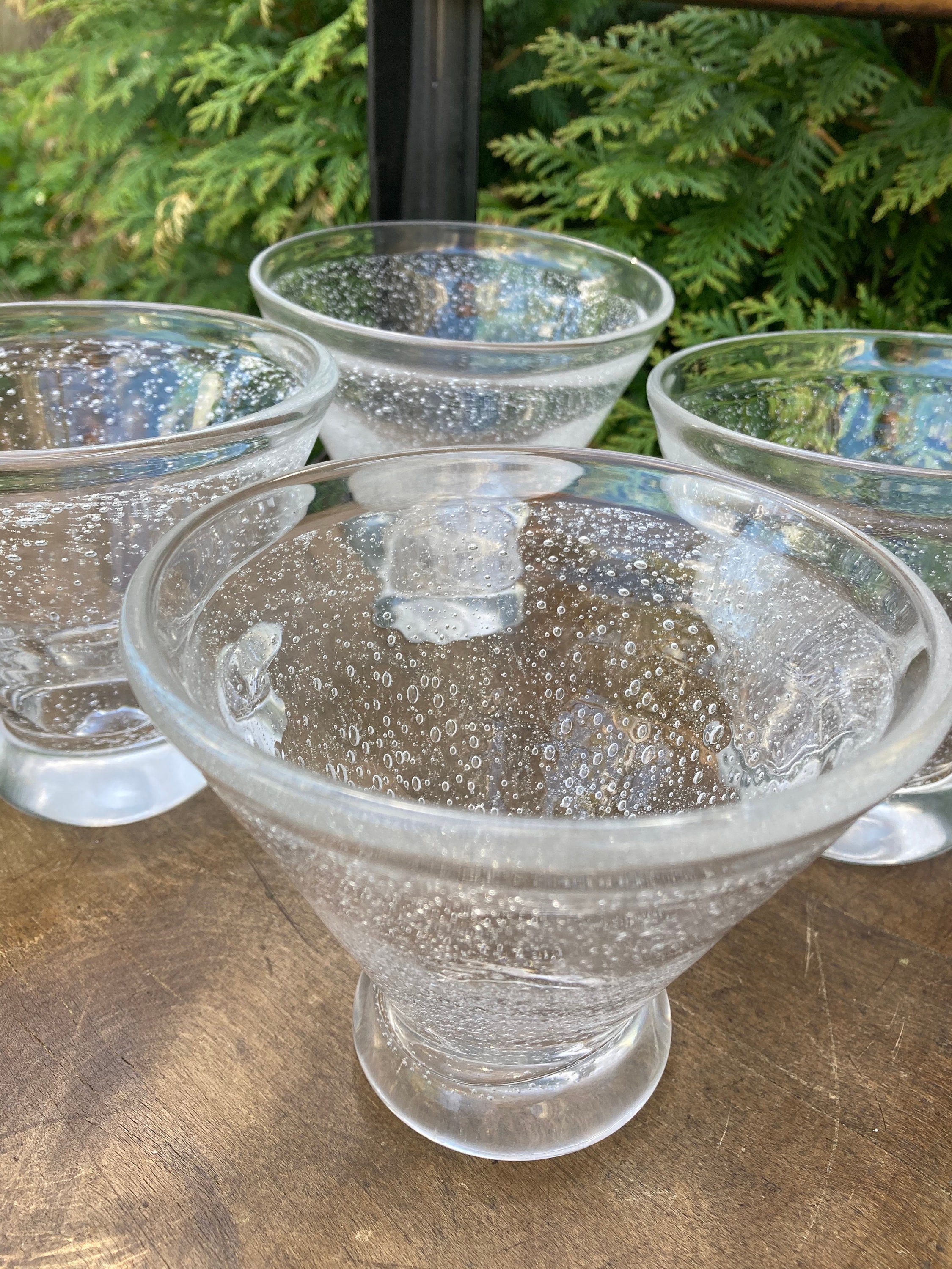 Bubbled Stemless Martini Glasses Clear Set of 4 Etsy